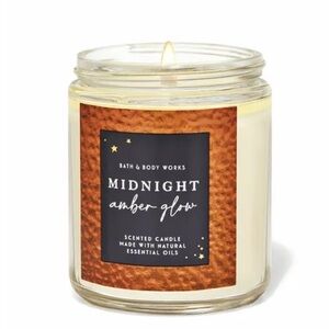 New Bath & Body Works Single Wick Candle in Midnight Amber Glow